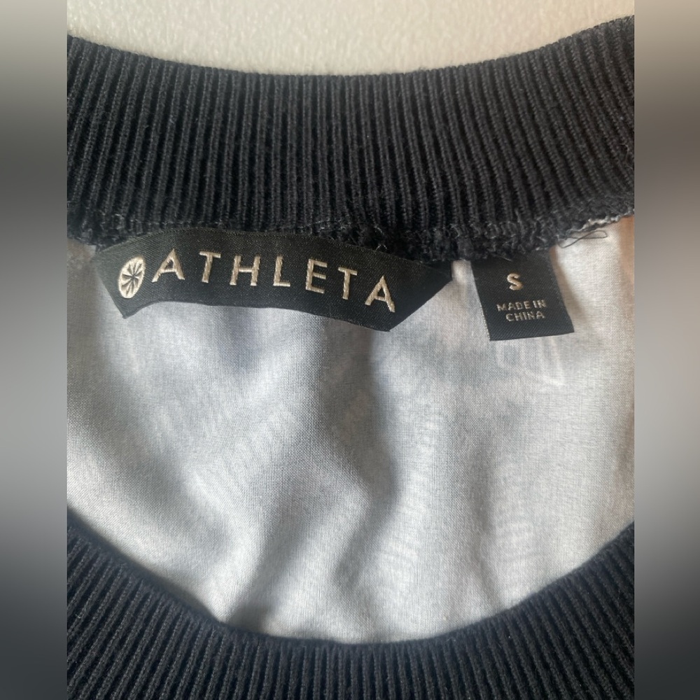 Althleta Sz Small Black Floral Print Ribbed Shell Zephyr Tank Top Black UPF 50+ - Picture 10 of 16